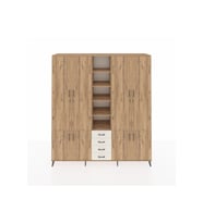 Hyperion Dolap 17 Raflı 4 Çekmeceli 8 Kapaklı 220x44x243 Çam-Çam/Aytaşı