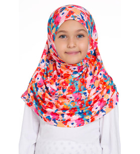 Pembe Pratik Hazır Geçmeli Genç Tesettür Bone Jakar Desenli Pileli Kendinden Boneli 2407_04