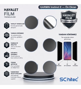 SChitec GARMIN Instinct E Uyumlu Ön Yüzey Hayalet Privacy Hidrojel Ekran Koruyucu