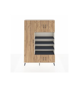 Arges Dolap 10 Raflı 5 Kapaklı 132x30x195 Aytaşı-Çam/Antrasit