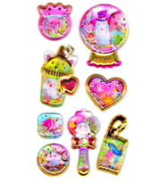 Sticker Kabartmalı Stiker Defter, Planlayıcı Etiket (sulu-904)-14x8cm- Şirin Balıklı Fanus