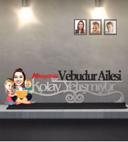 Kişiye Özel Anneler Günü Anne Erkek Kız Kardeş Karikatürlü Kolay Yetişmiyor Ahşap Biblo Model-1