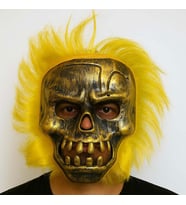 Wild Skull - Bakır Kafatası Sarı Saçlı İskelet Maske