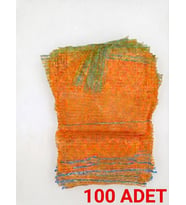 ÇUVAL FİLE CEVİZ-PATATES-SOĞAN ÇUVALI 24cmx48cm TURUNCU 100LÜ AĞZI İPLİ