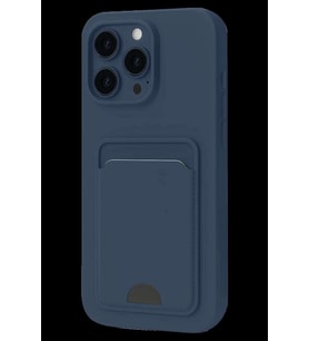 iPhone 16 Plus Kılıf Kelvin Kartvizitli Silikon - Lacivert