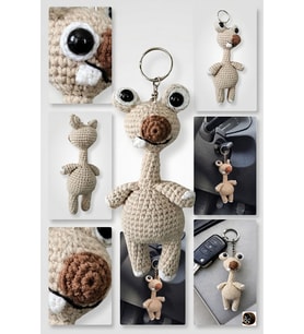 El Yapımı Amigurumi Sid Karakter Anahtarlık  Sevimli Örgü Figür Araba Anahtarlığı & Çanta Aksesuarı
