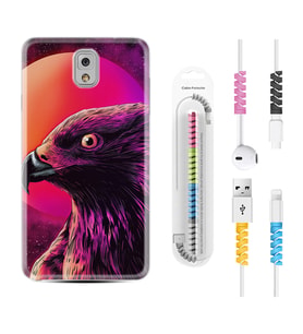Samsung Note 3 4 5 8 9 20 Ultra 10 Lite Kılıf Kablo Koruma Spiral Silikon Red Eagle 1752