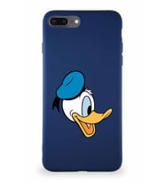 Apple iPhone 7 Plus Soft Premier Kapak Donald Duck-F Tasarımlı Silikon Kılıf - Lacivert (Şeffaf)
