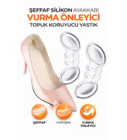 Şeffaf Silikon Ayakkabı Vurma Önleyici Topuk Koruyucu Yastık Kaymaz Topuk Pedi 2 Adet