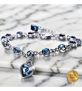 Pandora Tarz, Gümüş Safir Taşlı Premium Bİleklik, Ahşap Kutu içerisinde