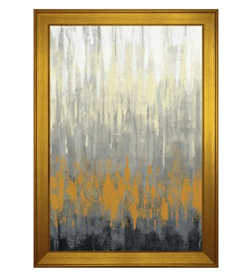 Soyut Şekiller Motifli Kanvas Tablo 50 x 70 cm Gold Çerçeve