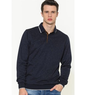 1038 DEWBERRY ERKEK SWEATSHIRT-DÜZ LACİVERT