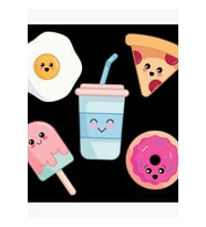Kawaii Abur Cubur Paketi Tablo Ahşap Poster Dekoratif