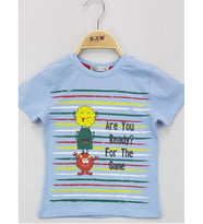 Toontoy Erkek Çocuk Are You Ready Bsk Tişört (Mavi)