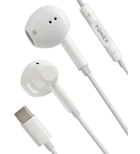 Tonex G5 Type-c Girişli Stereo Kablolu Kulaklık Süper Extra Bass - 5 ADET (Beyaz)
