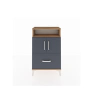 Arges Komodin 2 Raflı Tek Çekmeceli 2 Kapaklı 60x30x96 Çam-Antrasit