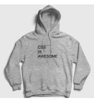 Presmono Unisex Gri Css Is Awesome Developer Yazılımcı Kapüşonlu Sweatshirt 357587tt (Gri)