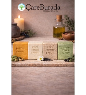 ÇareBurada Sabun Seti 4'lü - Bıttım & Keçi Sütlü & Eşek Sütlü & Zeytin Yağlı