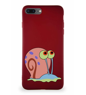 Apple iPhone 7 Plus Soft Premier Kapak Salyangoz Gary Tasarımlı Silikon Kılıf - Mürdüm (Şeffaf)