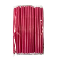 Kalın Kokteyl Buzlu Soğuk İçecek Pipet - Körüklü - Pembe - 22 Cm. - 8 mm. -100 Adetlik Paket