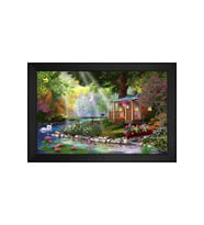 Manzara Temalı Kanvas Tablo 80 x 110 cm Siyah Çerçeve