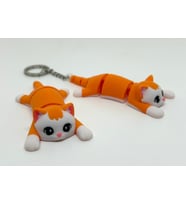 Articulated Cat Keychain - Hareketli Kedi Figürü - Dekoratif Çanta Aksesuarı