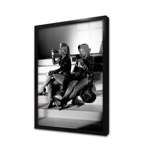 Siyah Beyaz Marilyn Monroe Çerçeveli Cam Tablo