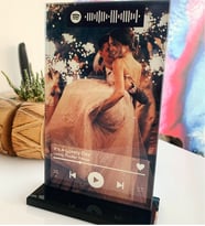 Kişiye Özel Spotify Barkodlu Dekoratif Cam Plak (STD)