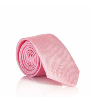 Pembe Slim Fit Düz Renk Dokuma Kravat / DDK-18 (Renksiz)