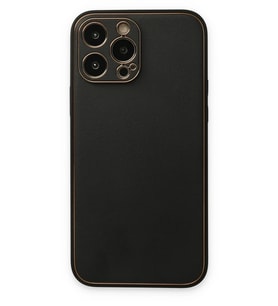 Pilelistore   iPhone 14 Pro Kılıf Coco Deri Silikon Kapak - Siyah