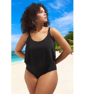 Konforlu Plus Size Mayo Tasarım Büyük Beden Yüksek Konfor Özgüvenli Stil