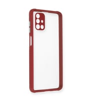 Samsung Galaxy M51 Kılıf Miami Şeffaf Silikon - Fuşya