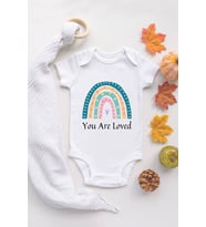 Rainbow You Are Loved Organik Baskılı Ekru