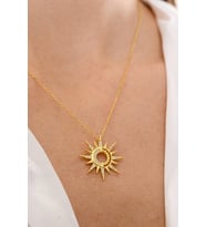 14 K Gold Kaplama 925 Ayar Gümüş Sunshine Kolye