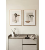 Modern Kahve Temalı Minimalist 2’li Ahşap Çerçeveli Tablo Seti