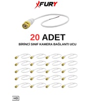 FURY 20 Adet A Kalite Kablolu Hazır BNC Kablolu Konnektör