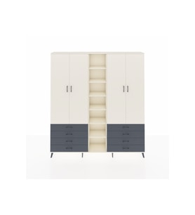 Arges Dolap 10 Raflı 8 Çekmeceli 2 Askılı 220x30x243 Aytaşı-Aytaşı/Antrasit