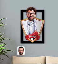 BK Gift Kişiye Özel İsimli Erkek Acil Tıp Teknisyeni Karikatürlü 3D Ahşap Tablo-1