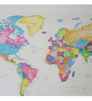 Dünya Haritası Kağıt Tahta 110×56 Cm