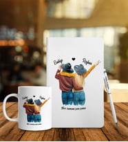 Arkadaşa Özel Beyaz Defter Kalem Kupa Set