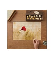 Buğday Tarlasında Gelincik Çiçeği Tasarımı 240 parça Ahşap Puzzle Ahşap Kutuda MP01989