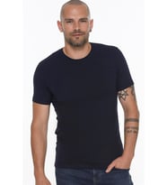 T8569 DEWBERRY BİSİKLET YAKA ERKEK T-SHIRT-AÇIK LACİVERT