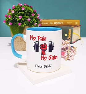 No Pain No Gain Kupa Bardak Mavi