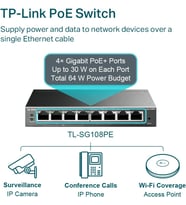 TL-SG108PE, 8 Port Gigabit / 4 Port POE Smart Switch