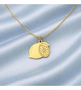 Kişiye Özel Minimalist Limon Kolye 925K Gümüş (Gold)