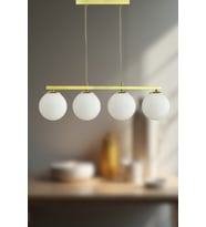 Velarion Sarkıt 4'lü Camlı Avize - Şık Tasarımlı Modern Avize (Gold)