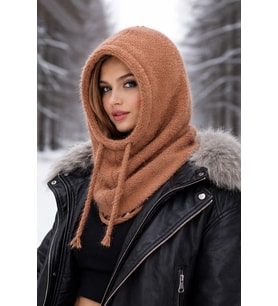Premium Yumoş Balaklava – Ultra Yumuşak Kapüşonlu Boyunluk (Camel)
