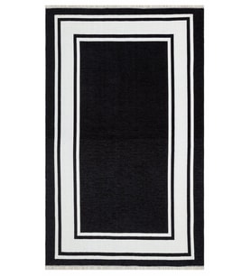 Bespoky Eberndorf Mavi Patchwork Pamuklu El Dokuması Alan Halısı