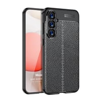 Microsonic Samsung Galaxy S23 FE Kılıf Deri Dokulu Silikon Siyah