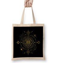 Sri Yantra Mandala Sri Yantra Sacred Geometry 01 Bez Çanta Uzun Saplı